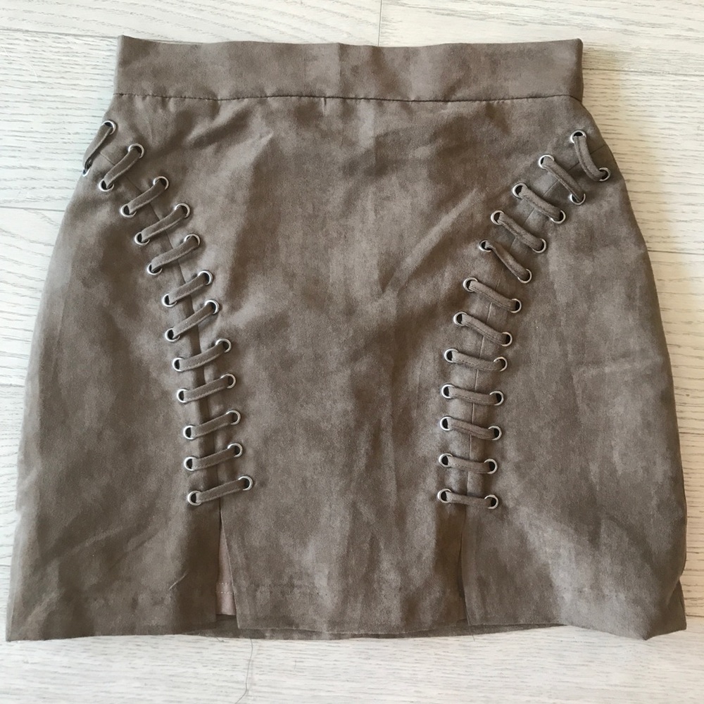 LF Brown suede skirt.